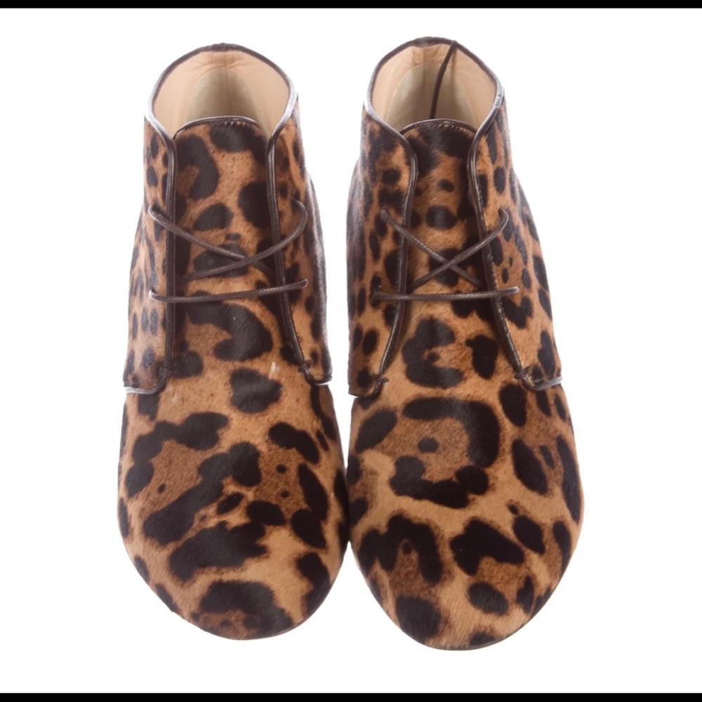 CHRISTIAN LOUBOUTIN Pony Hair Wedge Booties